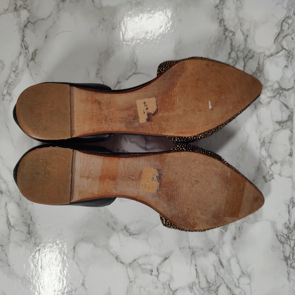 Madewell D'Orsay Dotted Calf Hair Leather Flats Size 7 - Picture 8 of 11